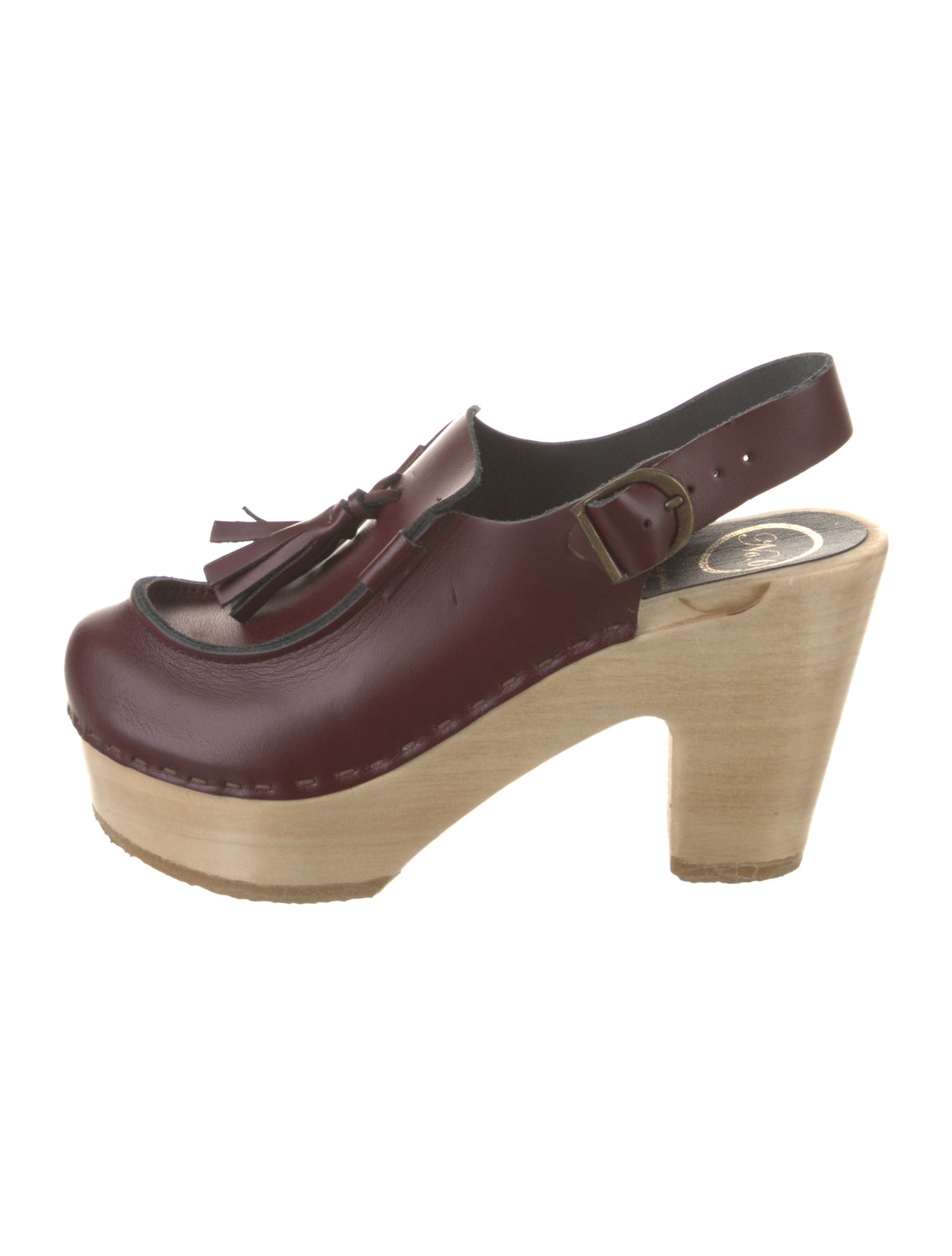 No. 6 Store Leather Colorblock Pattern Slingback Pumps