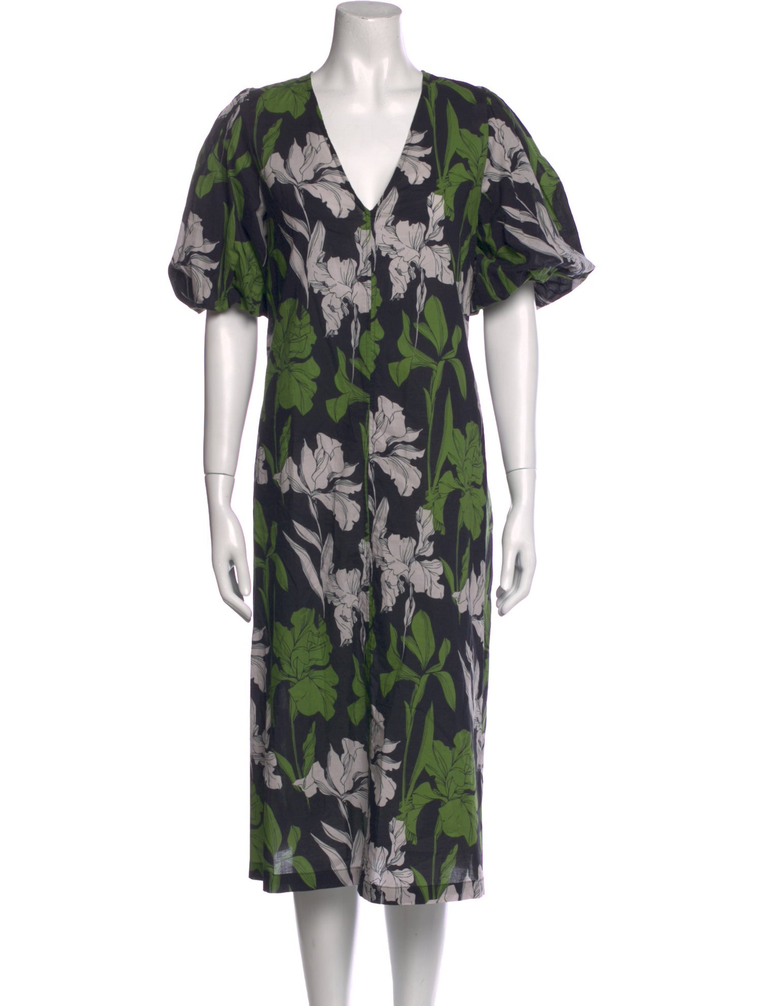 No. 6 Store Floral Print Midi Length Dress