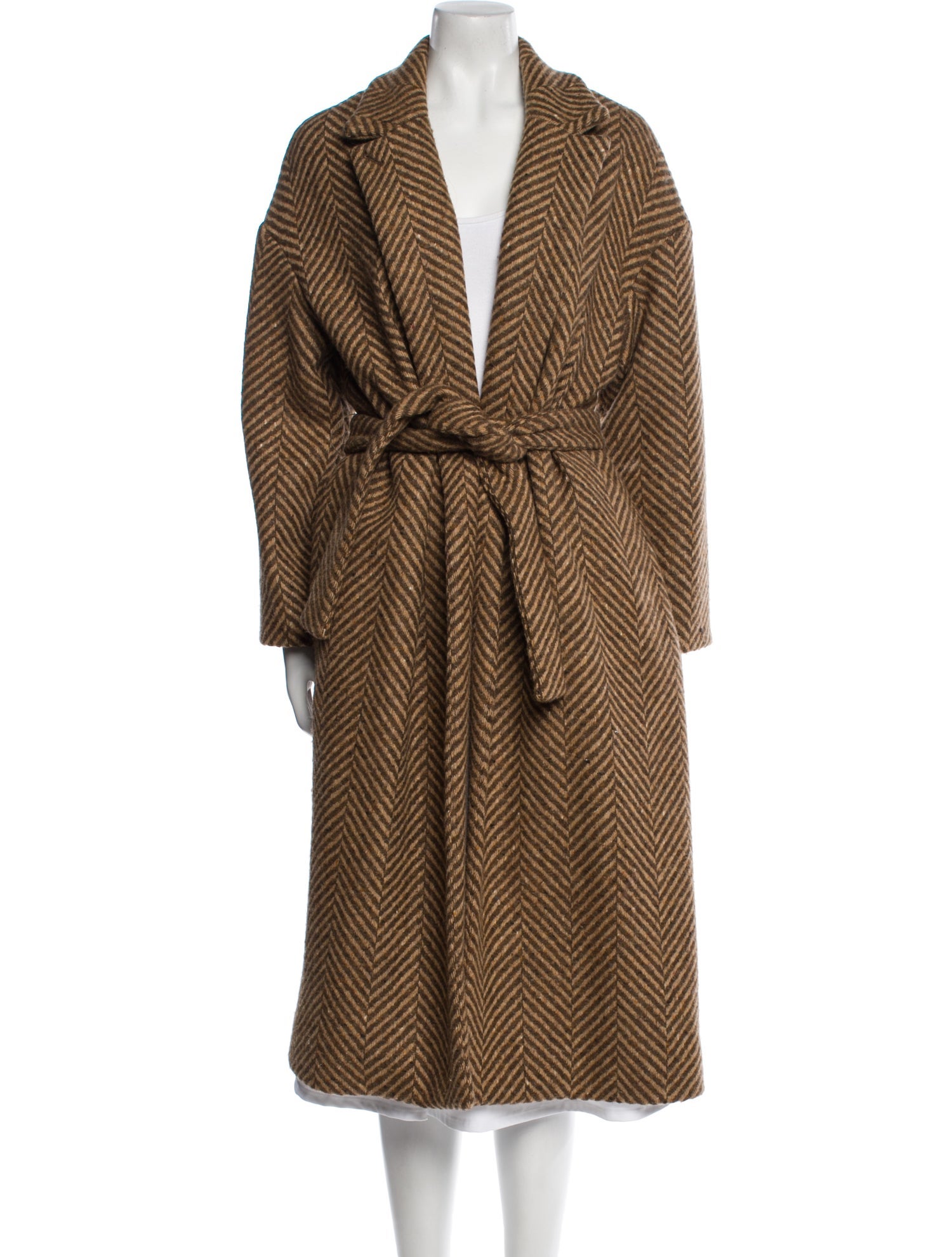 No. 6 Store Silk Striped Fur Coat