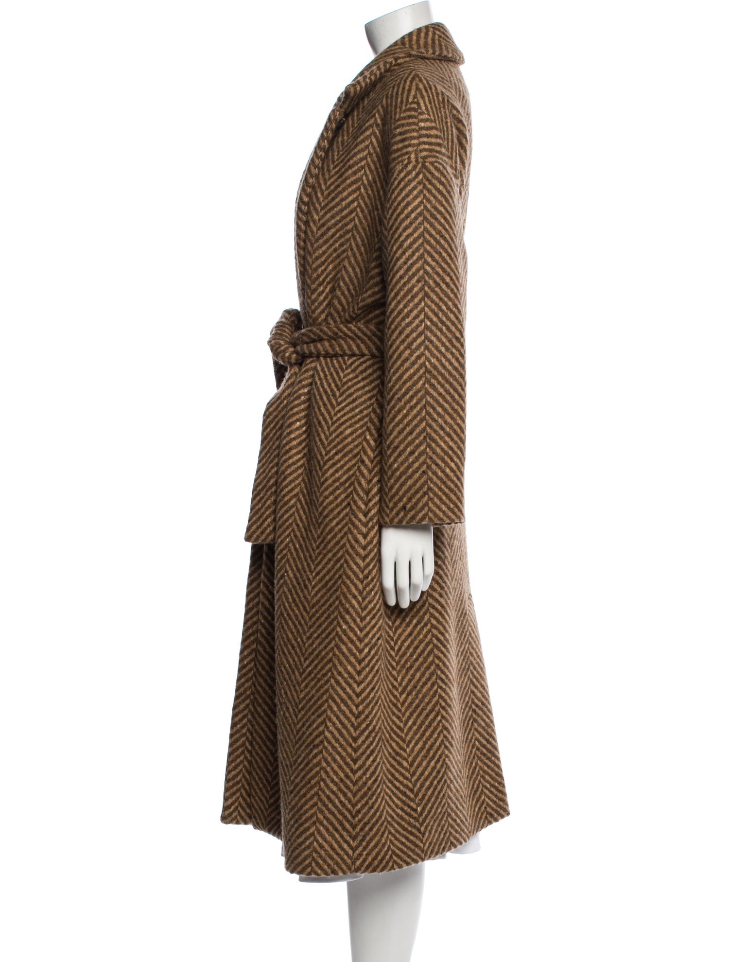 No. 6 Store Silk Striped Fur Coat