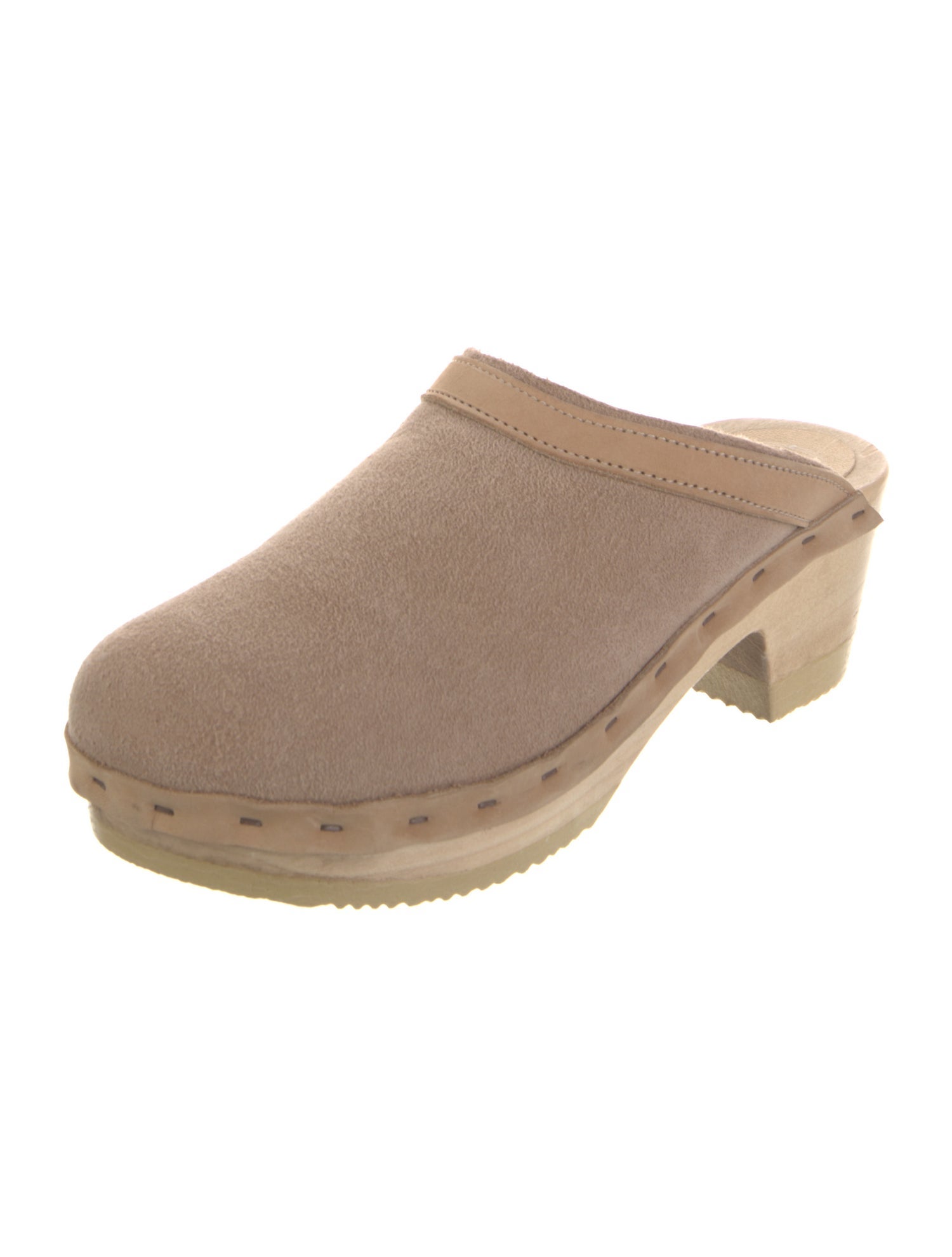 No. 6 Store Suede Fur Trim Mules