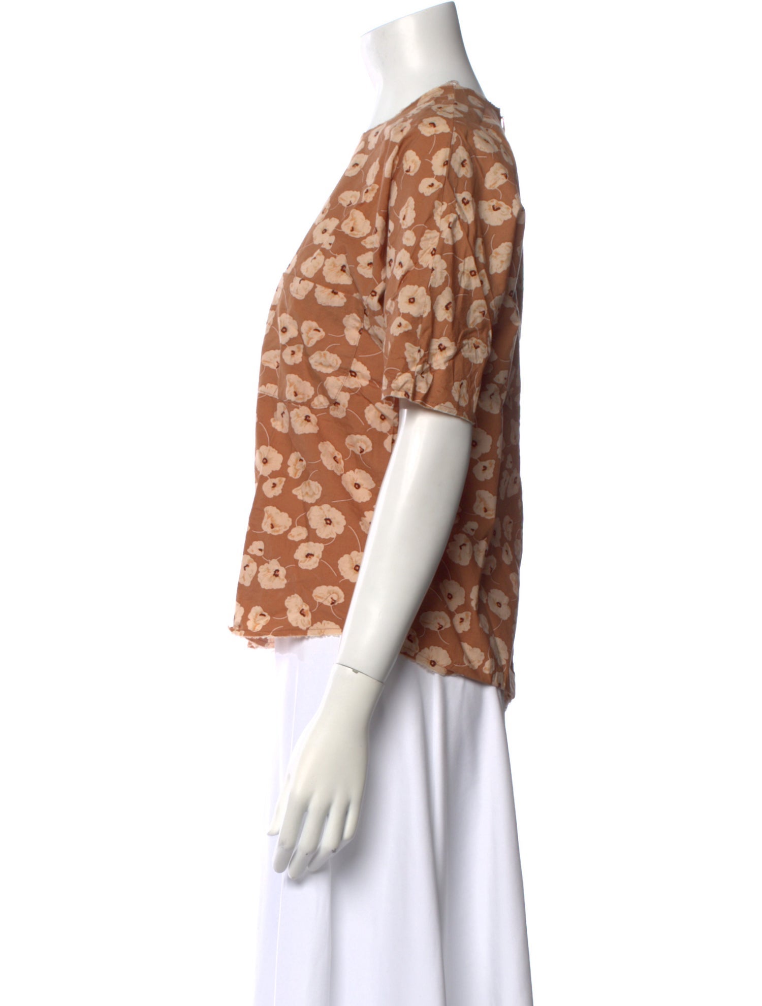 No. 6 Store Floral Print Crew Neck Top