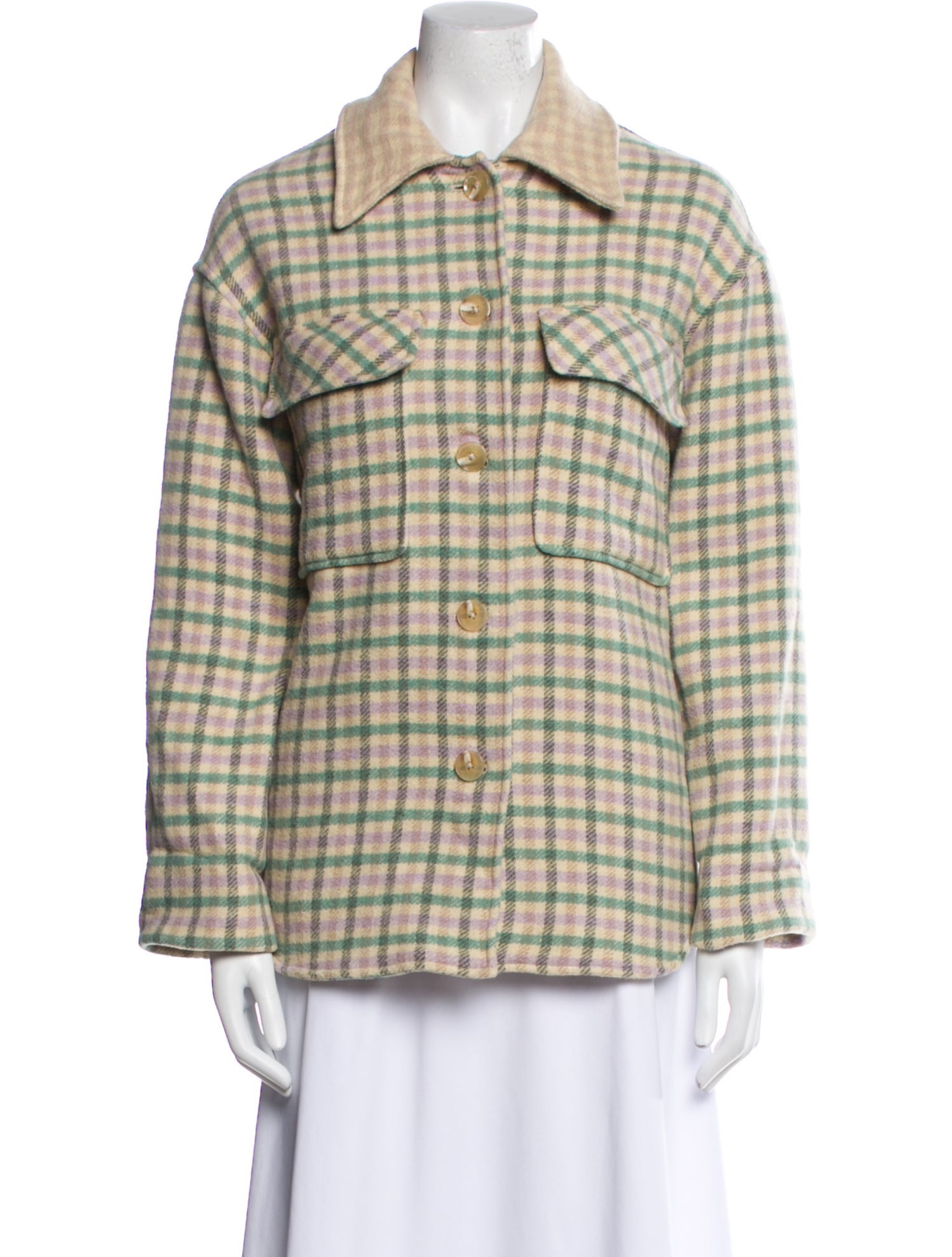 No. 6 Store Wool Plaid Print Jacket