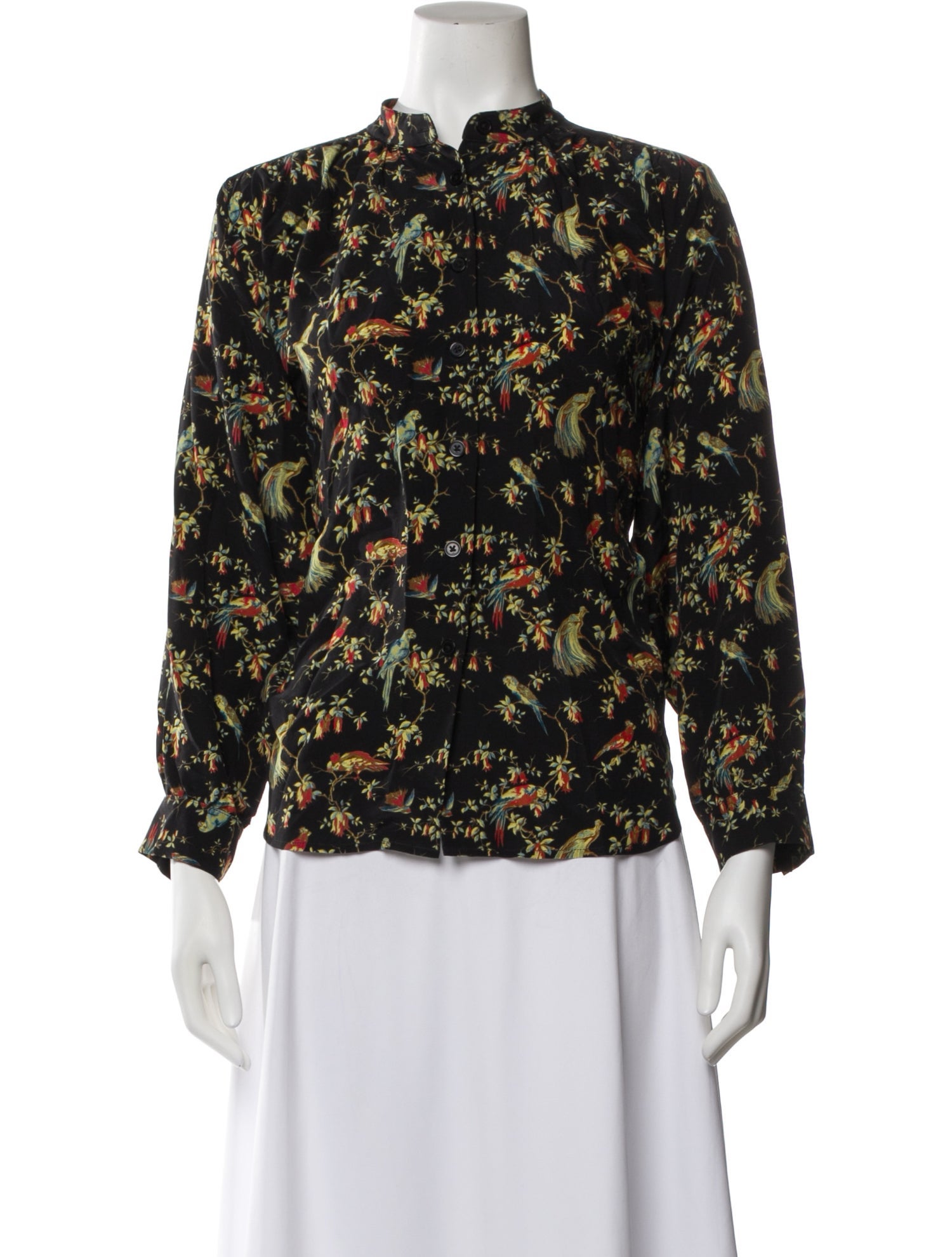 No. 6 Store Silk Floral Print Blouse
