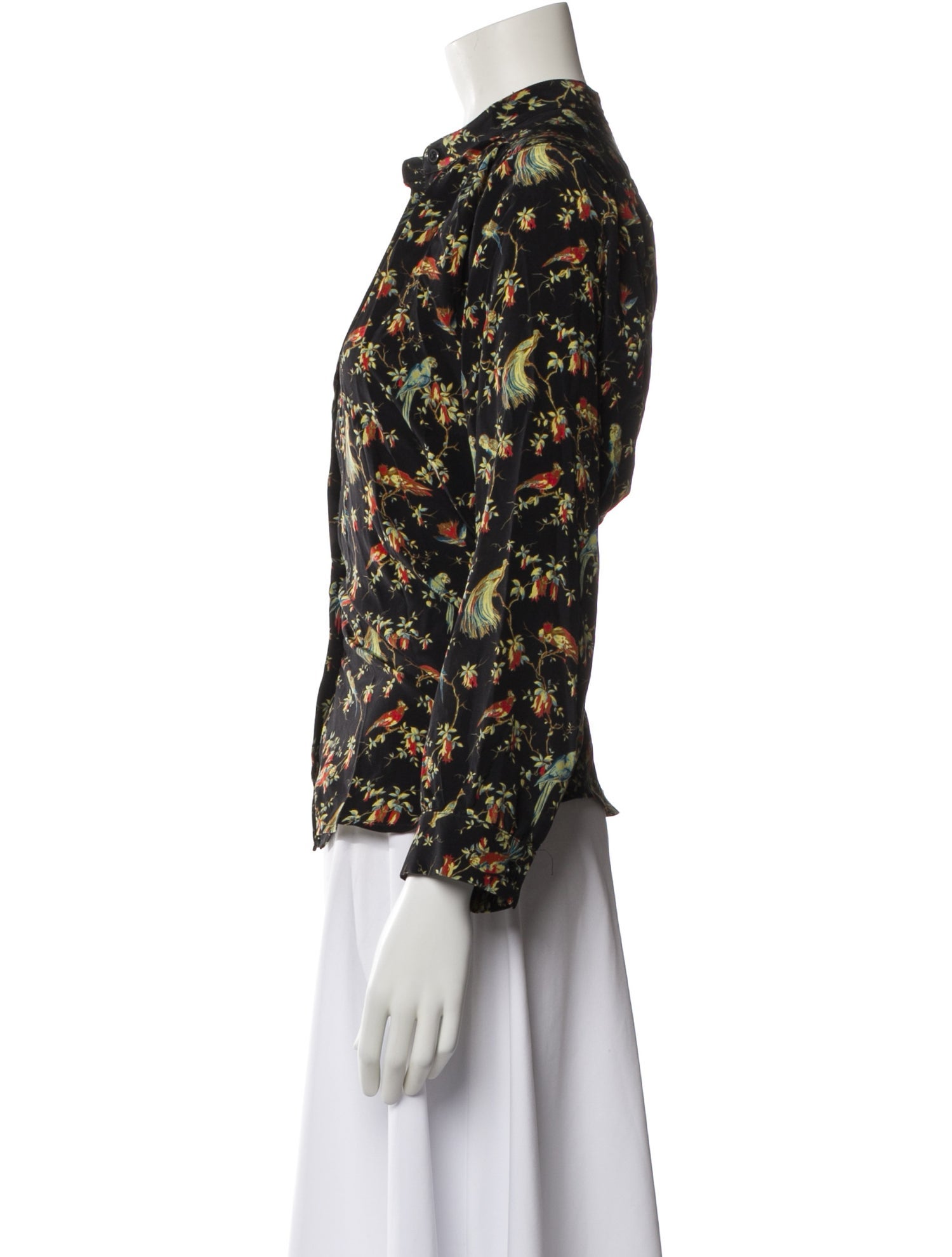 No. 6 Store Silk Floral Print Blouse