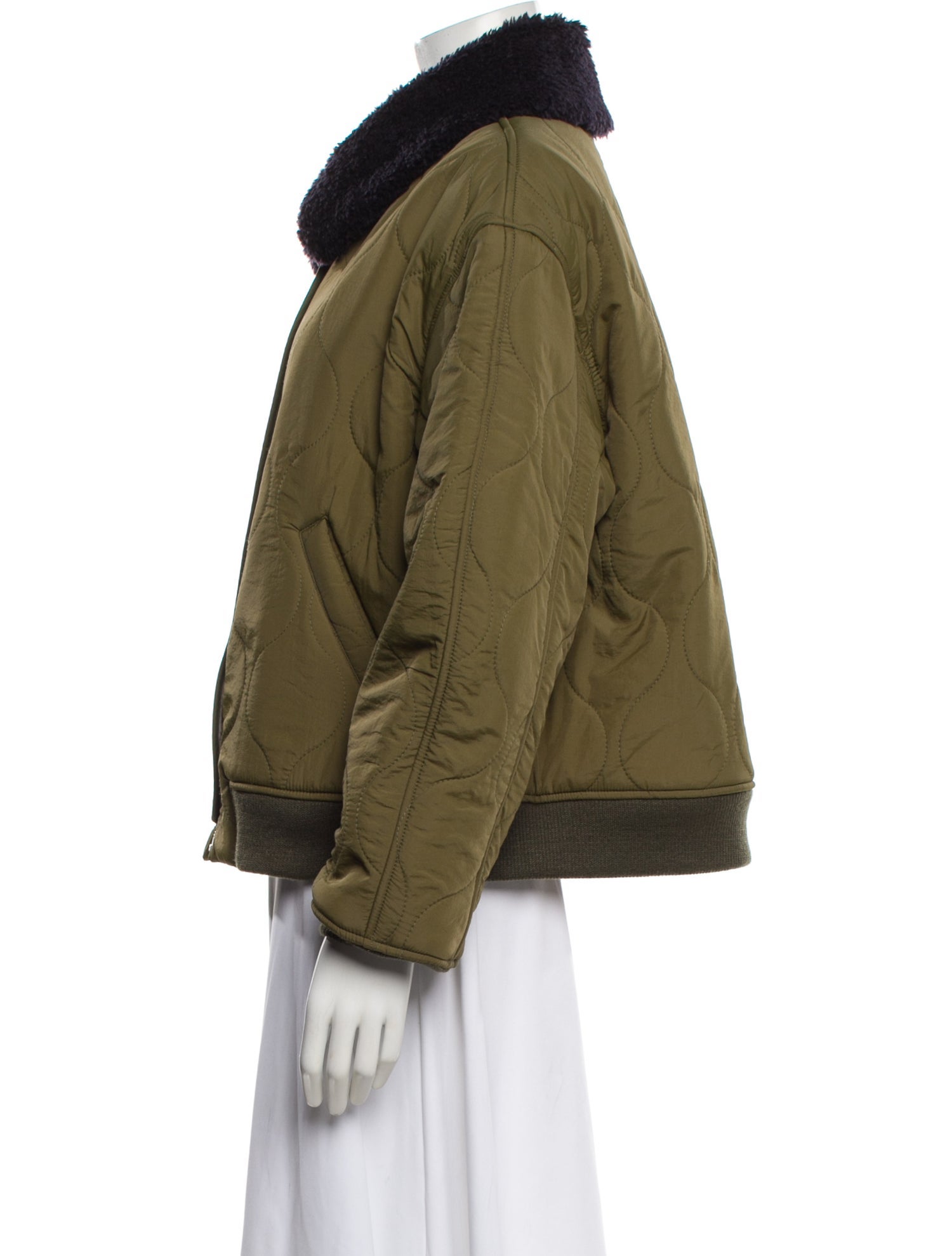 No. 6 Store Nylon Colorblock Pattern Bomber Jacket