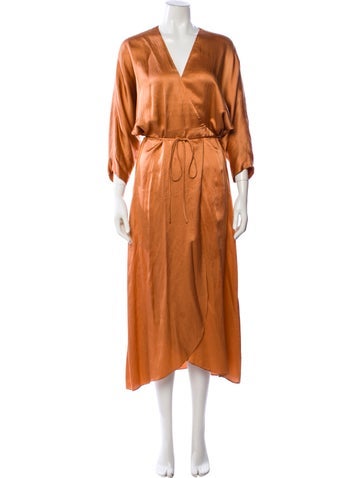 Pre-owned No. 6 Store V-neck Long Dress In Orange