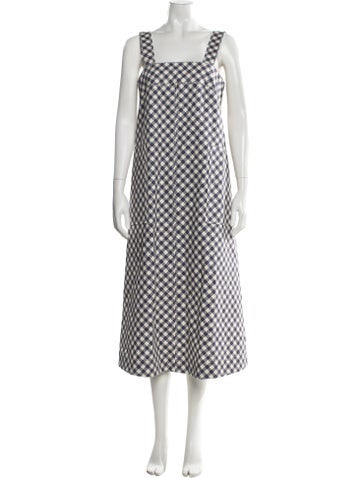 Pre-owned No. 6 Store Plaid Print Midi Length Dress In Neutral