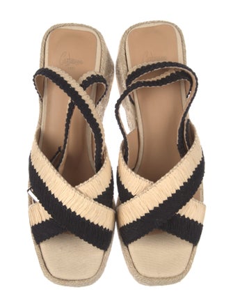 Castañer Raffia Colorblock Pattern Espadrilles