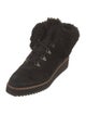 Castañer Suede Faux Fur Trim Lace-Up Boots