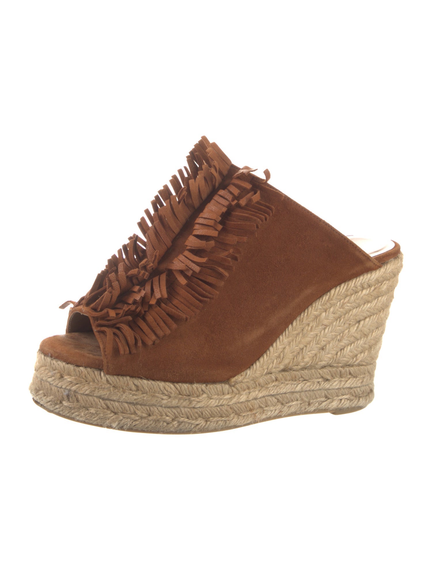 Castañer Suede Fringe Trim Accent Espadrilles