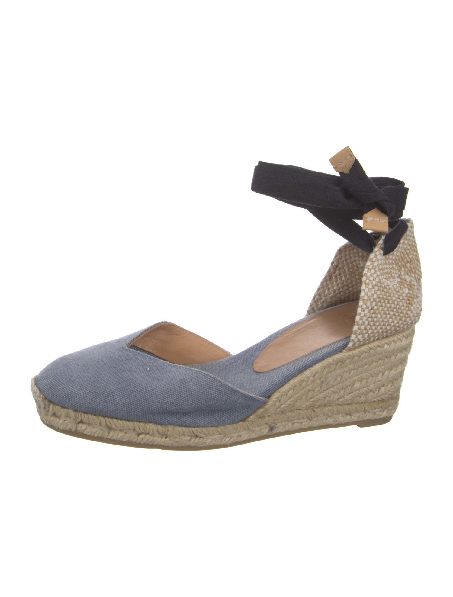 Castañer Canvas Colorblock Pattern D'Orsay Pumps