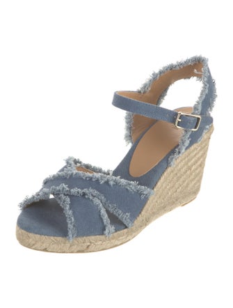 Castañer Denim Raw-Edge Trim Espadrilles
