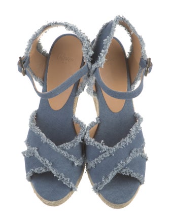 Castañer Denim Raw-Edge Trim Espadrilles