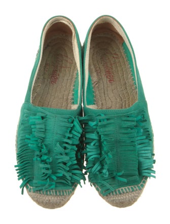 Castañer Suede Fringe Trim Accent Espadrilles