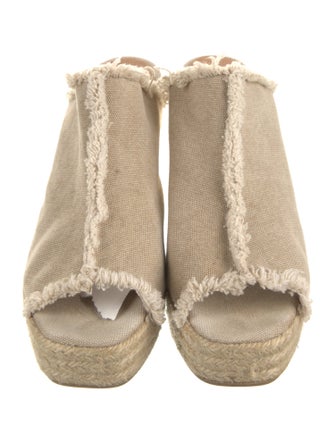 Castañer Canvas Raw-Edge Trim Mules