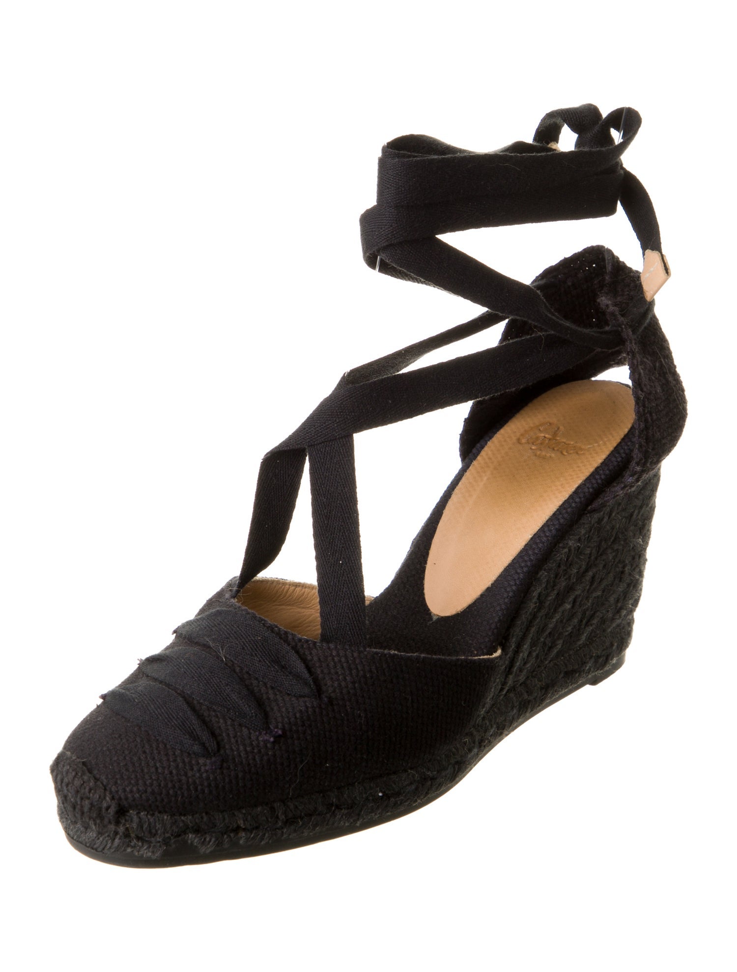 Castañer Canvas Braided Accents T-Strap Pumps