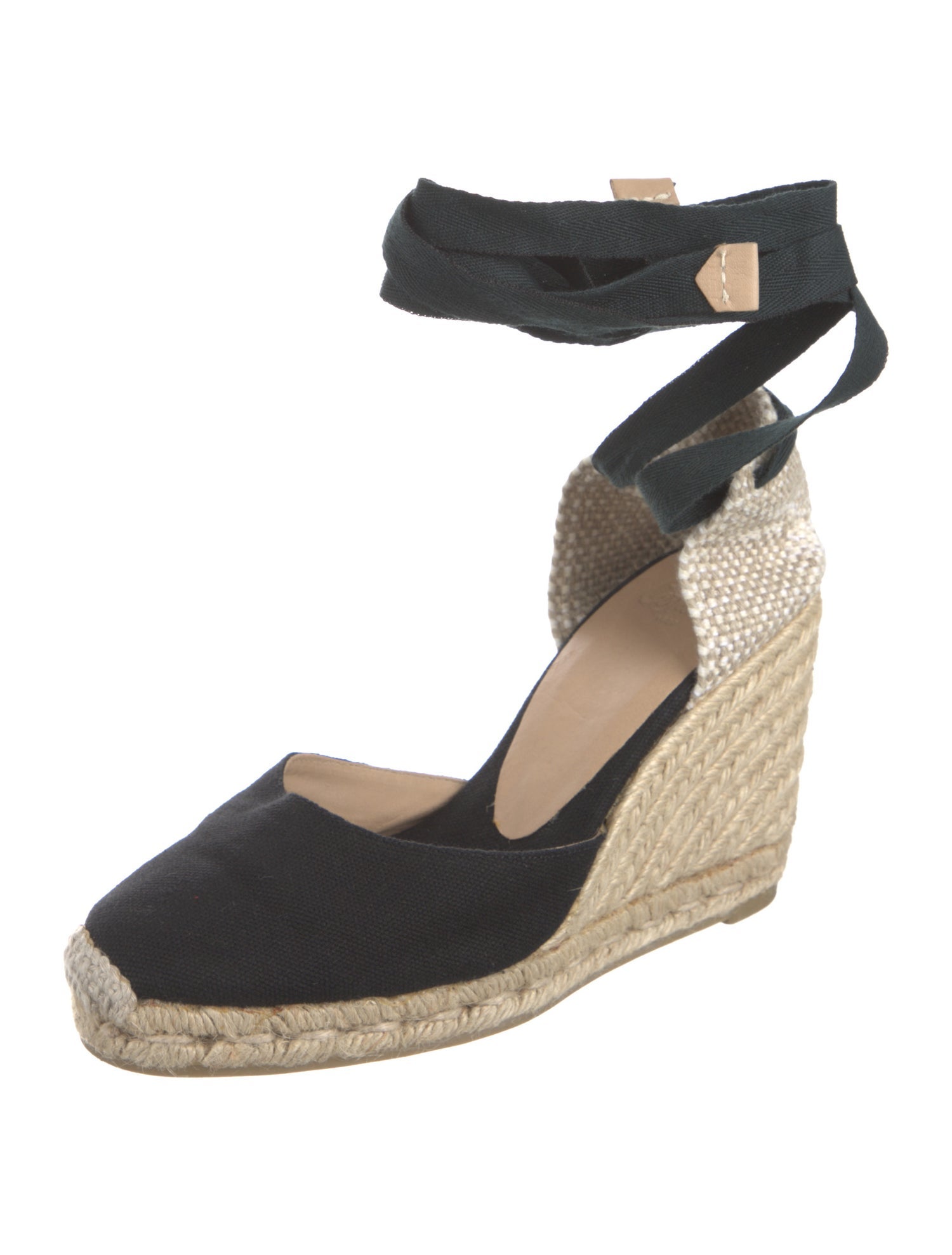 Castañer Canvas Colorblock Pattern D'Orsay Pumps