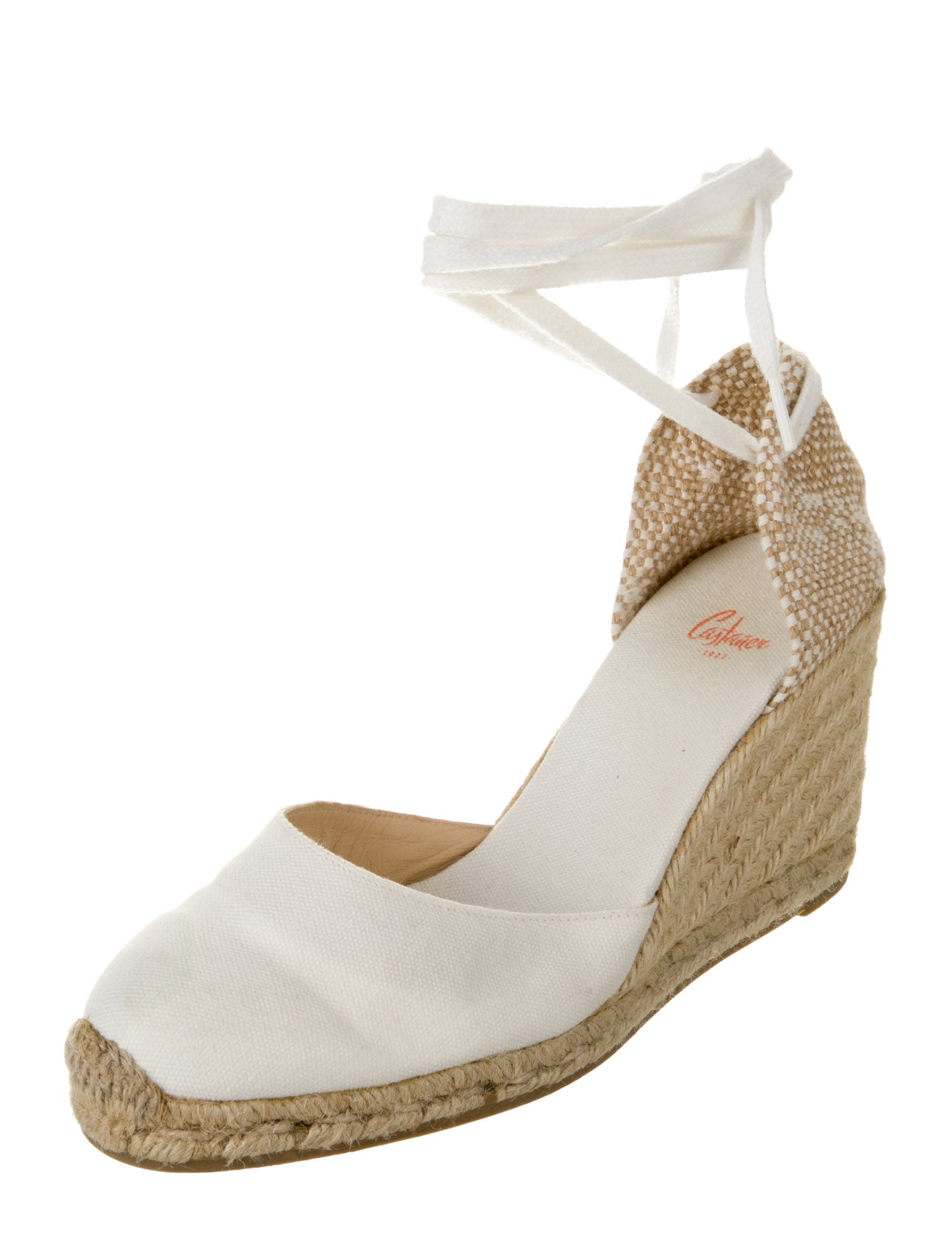 Castañer Canvas Colorblock Pattern D'Orsay Pumps