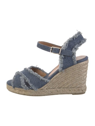 Castañer Denim Raw-Edge Trim Espadrilles