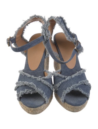 Castañer Denim Raw-Edge Trim Espadrilles