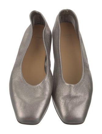 Castañer Embossed Leather Embroidered Accent Ballet Flats