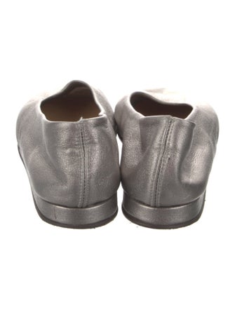 Castañer Embossed Leather Embroidered Accent Ballet Flats