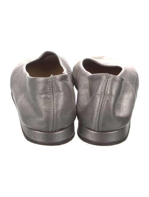 Castañer Embossed Leather Embroidered Accent Ballet Flats