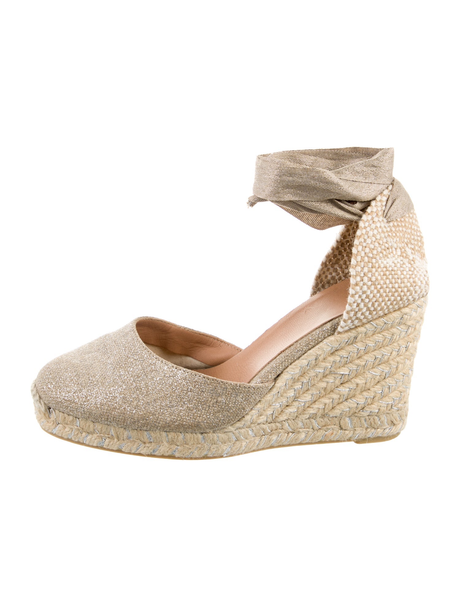 Castañer Canvas Glitter Accents D'Orsay Pumps