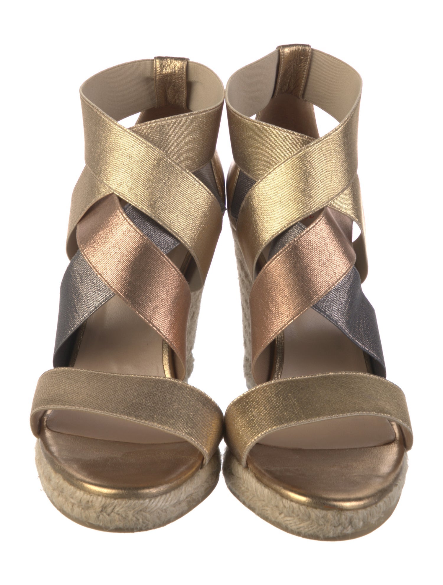 Castañer Leather Glitter Accents Sandals