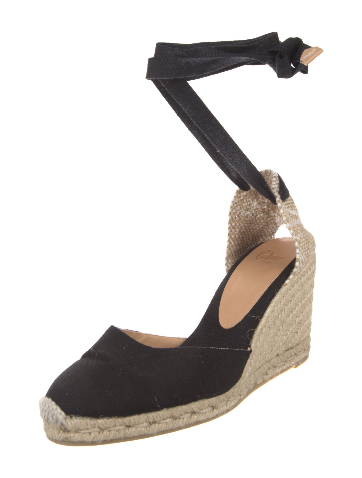 Castañer Canvas Colorblock Pattern D'Orsay Pumps