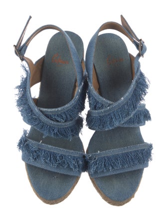 Castañer Denim Colorblock Pattern Espadrilles