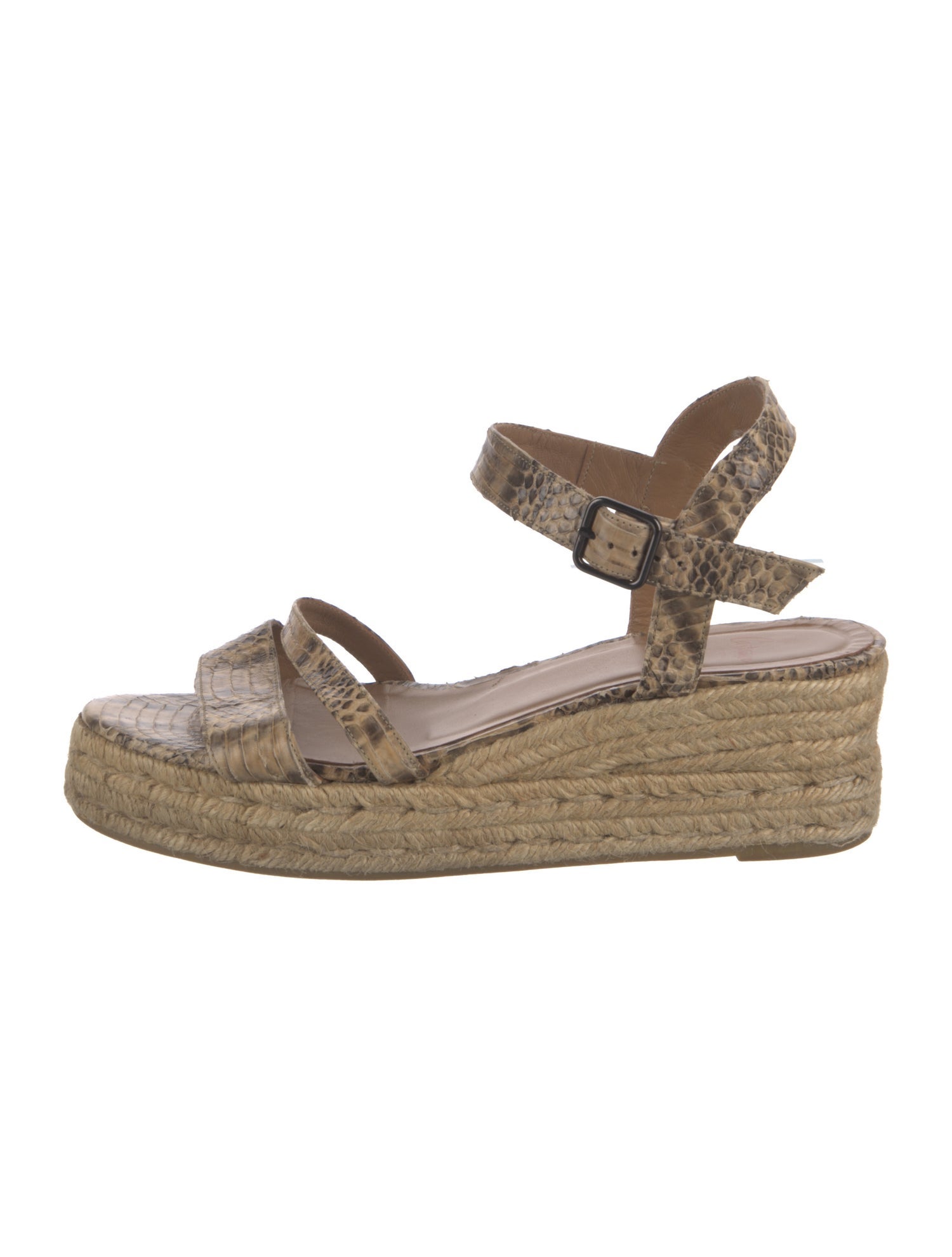 Castañer Leather Animal Print Espadrilles