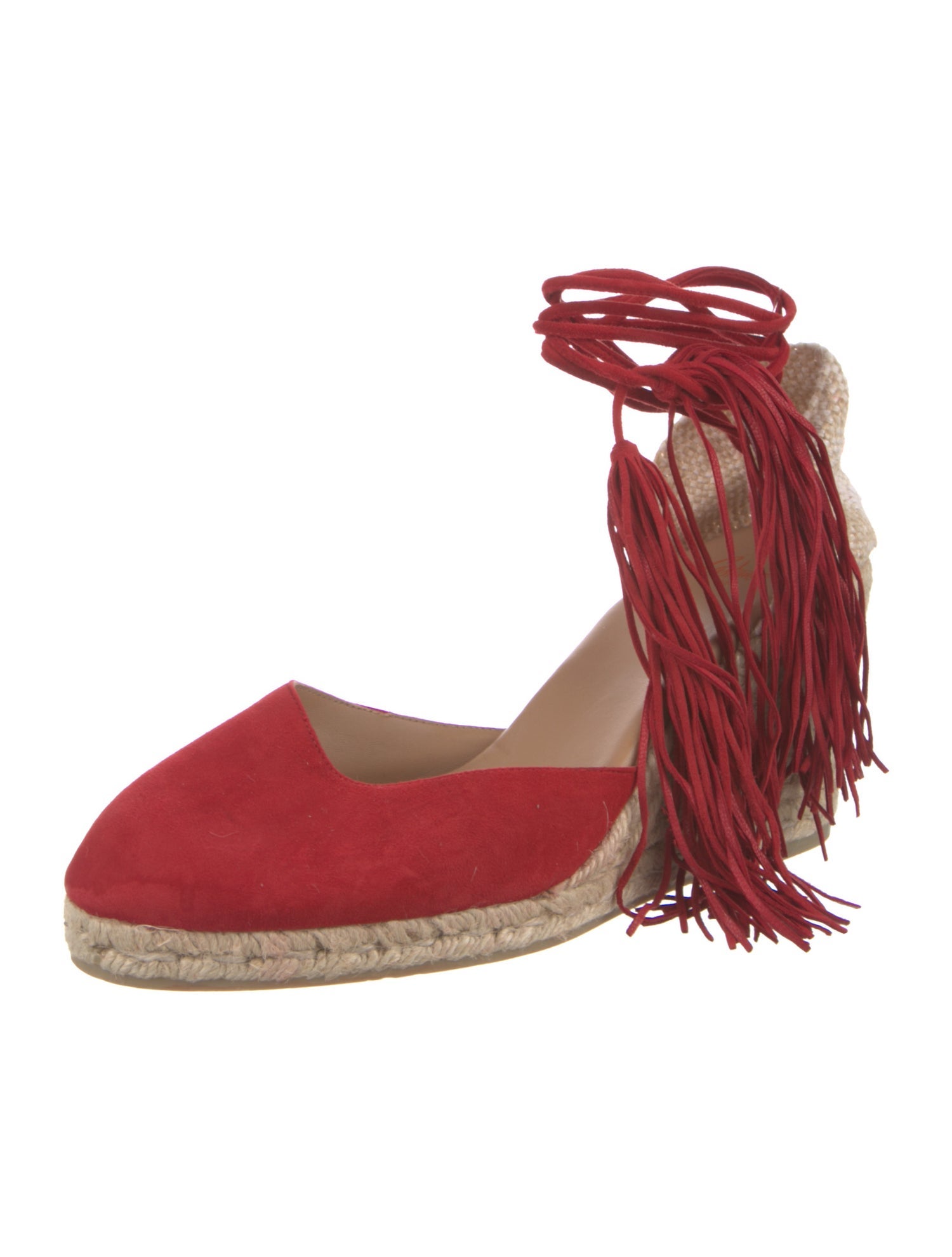 Castañer Suede Colorblock Pattern D'Orsay Pumps