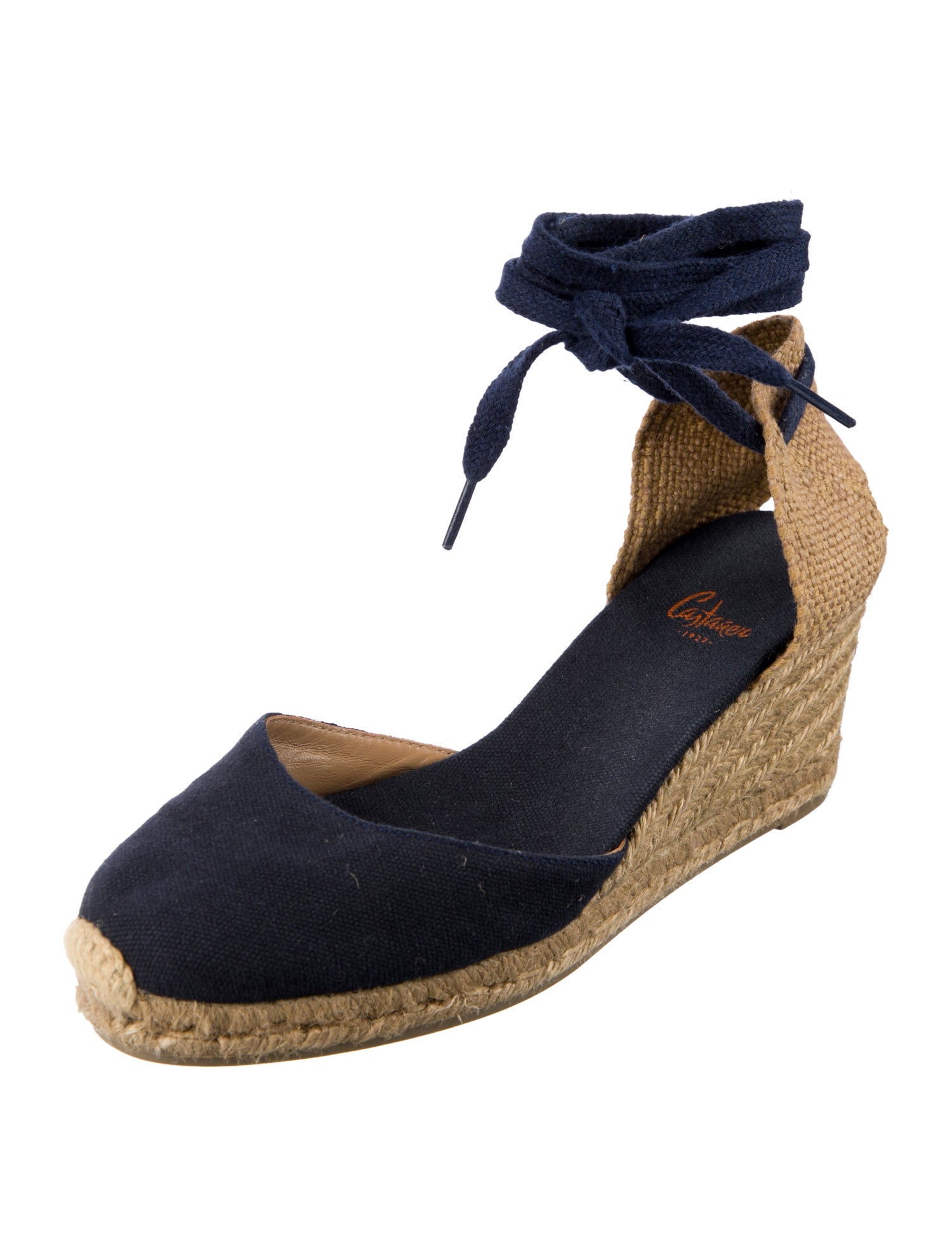 Castañer Canvas Colorblock Pattern D'Orsay Pumps