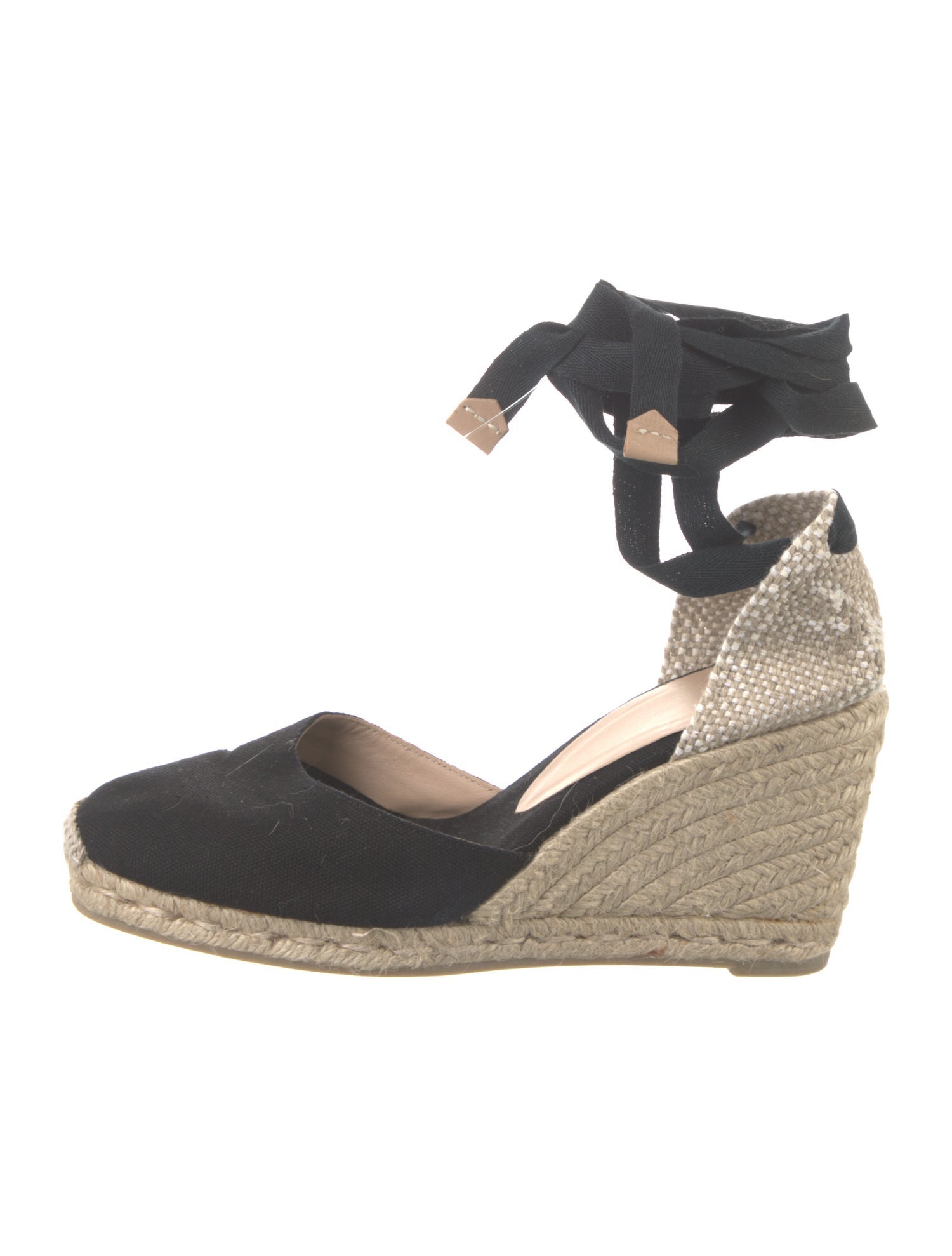 Castañer Canvas Colorblock Pattern D'Orsay Pumps