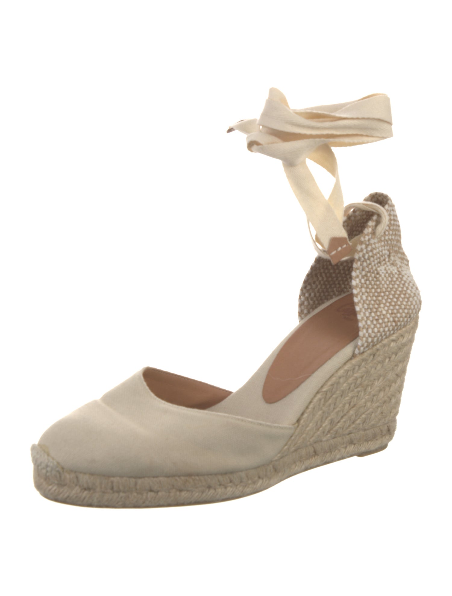 Castañer Canvas Colorblock Pattern D'Orsay Pumps