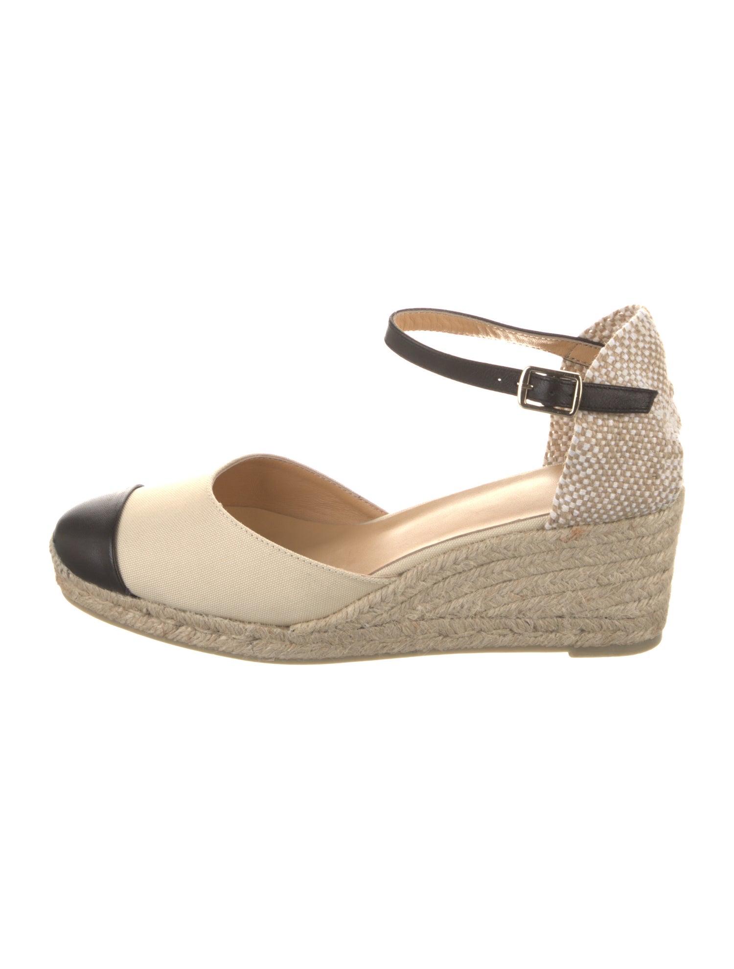 Castañer Canvas Colorblock Pattern D'Orsay Pumps