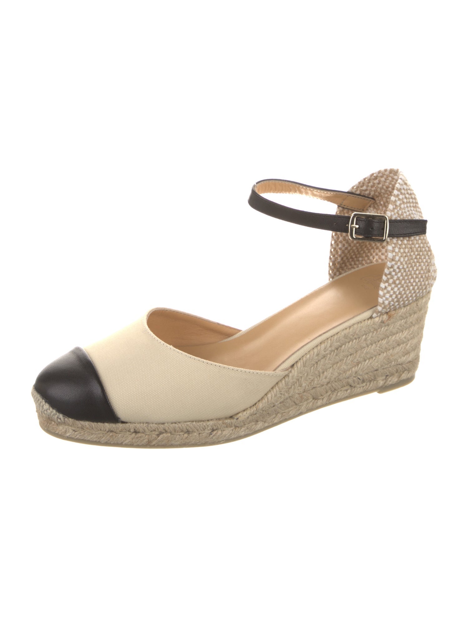Castañer Canvas Colorblock Pattern D'Orsay Pumps