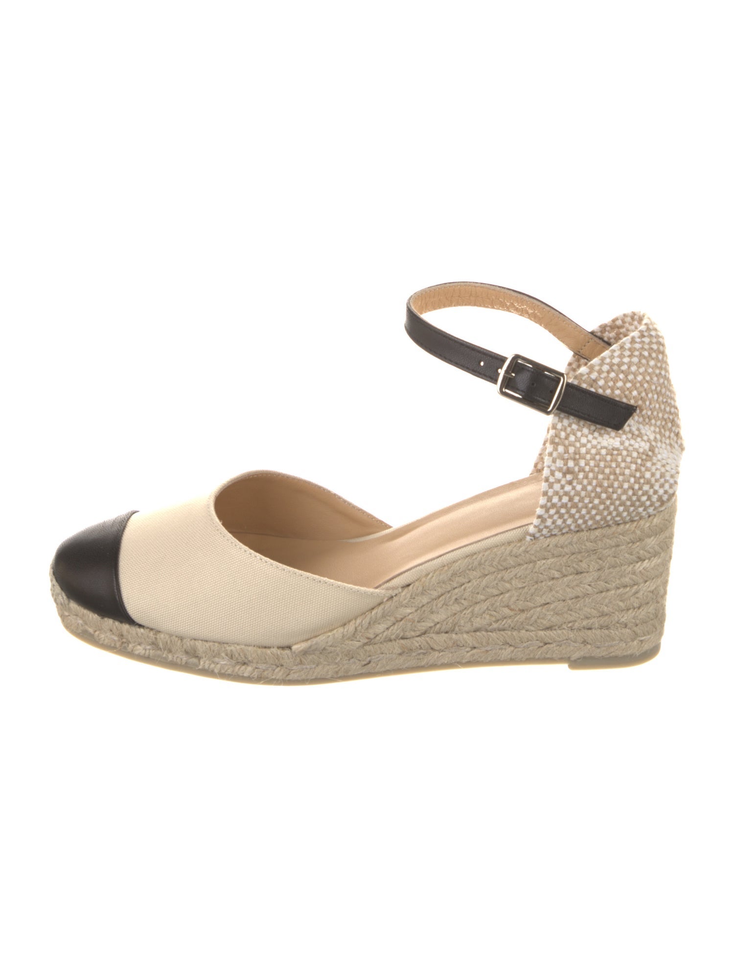 Castañer Canvas Colorblock Pattern D'Orsay Pumps