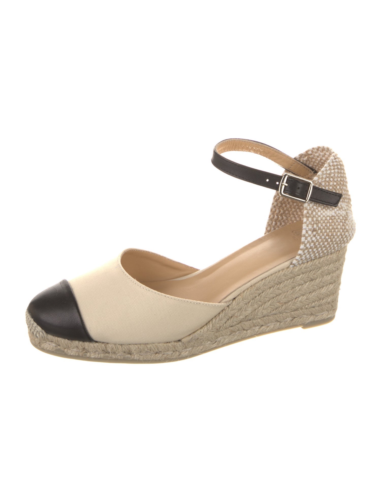 Castañer Canvas Colorblock Pattern D'Orsay Pumps
