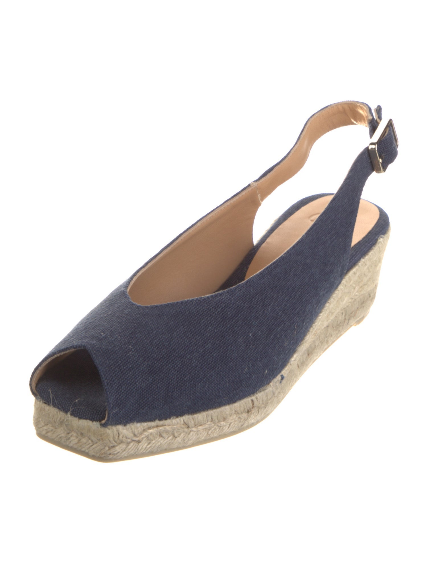 Castañer Denim Braided Accents Slingback Sandals