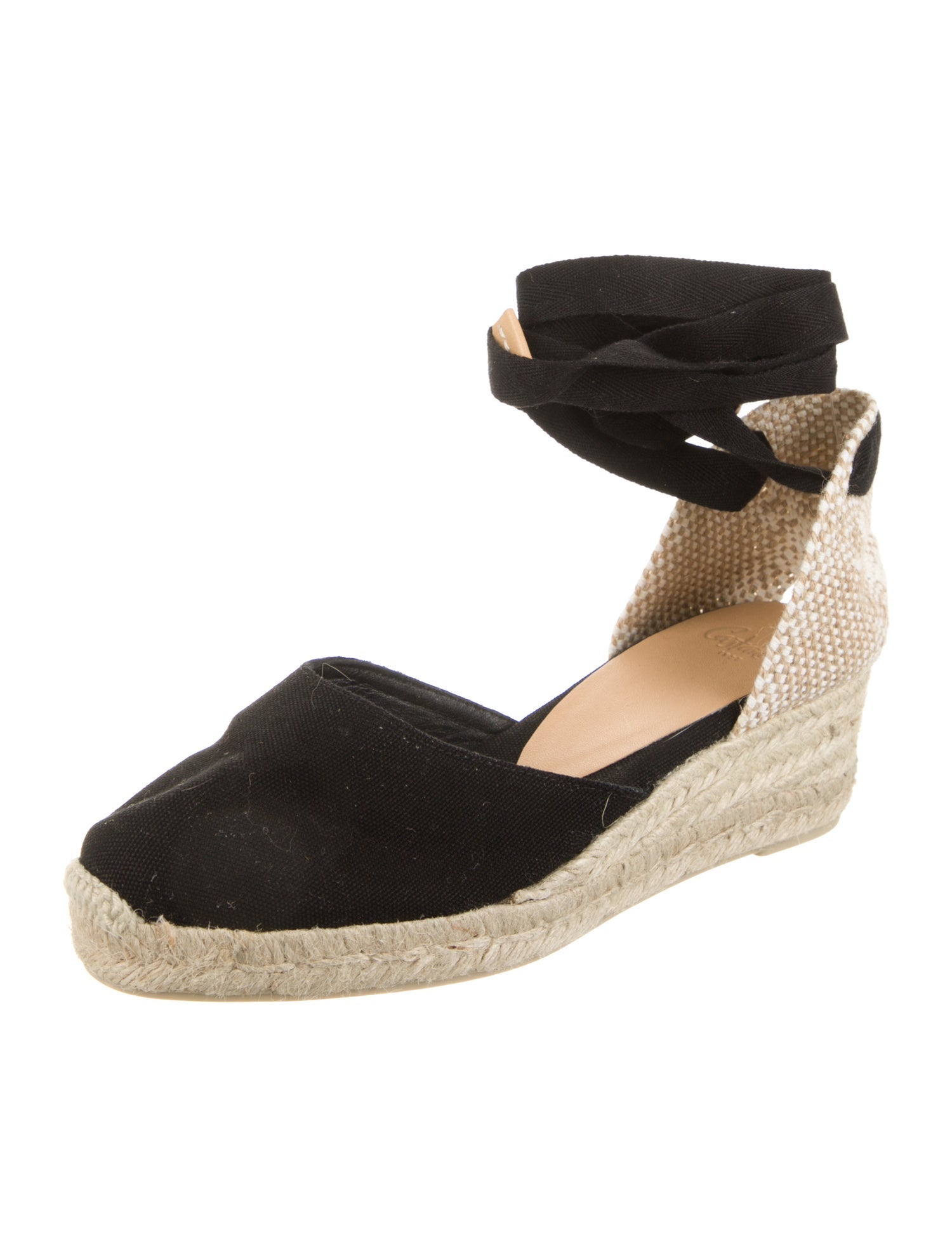 Castañer Canvas Colorblock Pattern D'Orsay Pumps