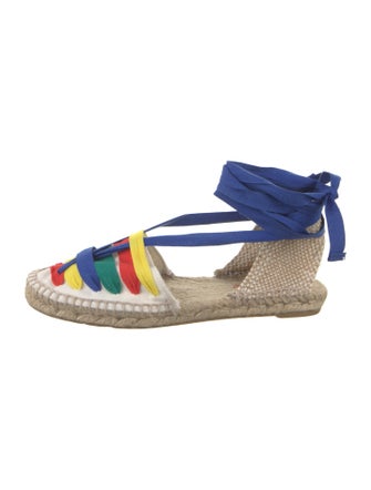 Castañer Raffia Colorblock Pattern Espadrilles