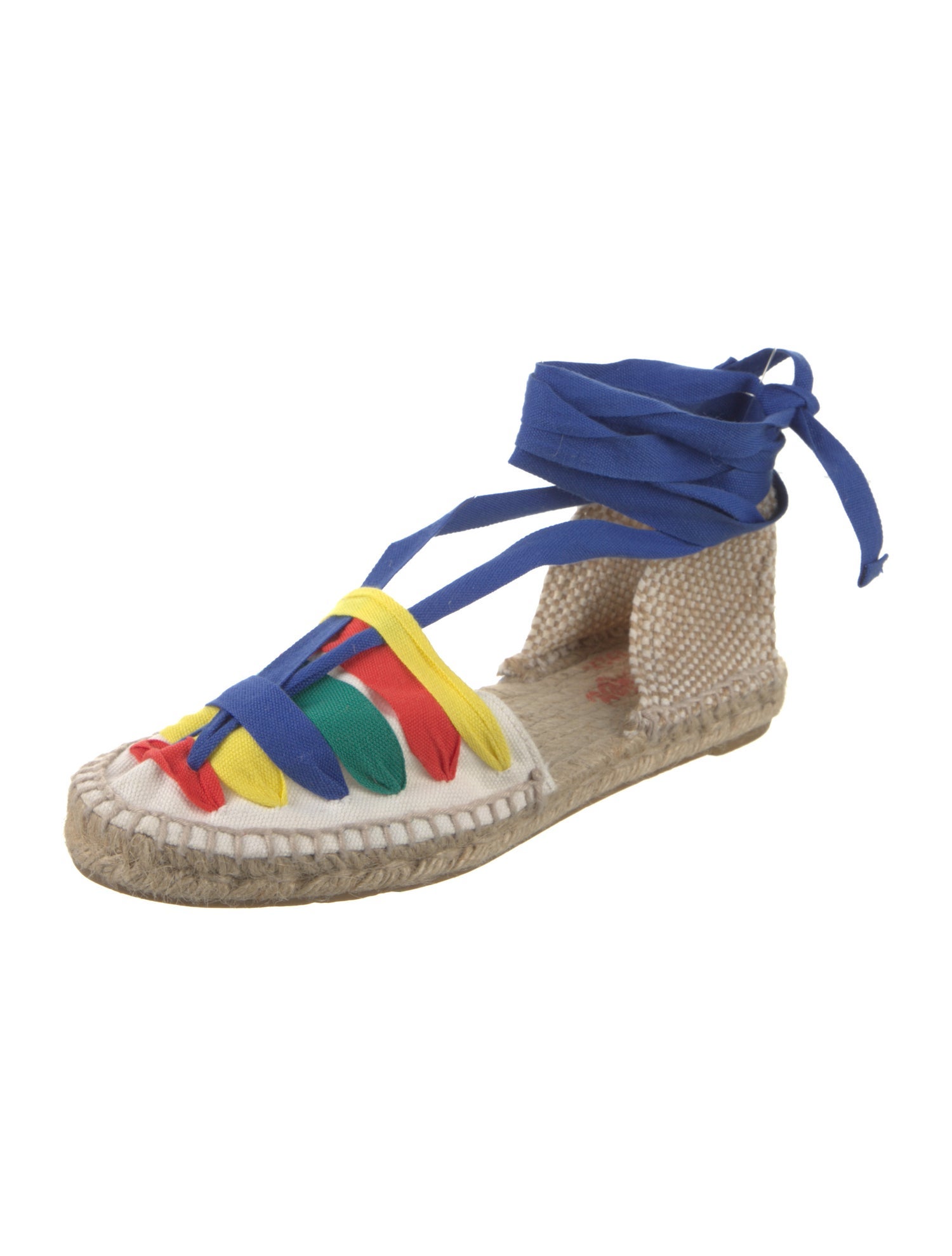 Castañer Raffia Colorblock Pattern Espadrilles
