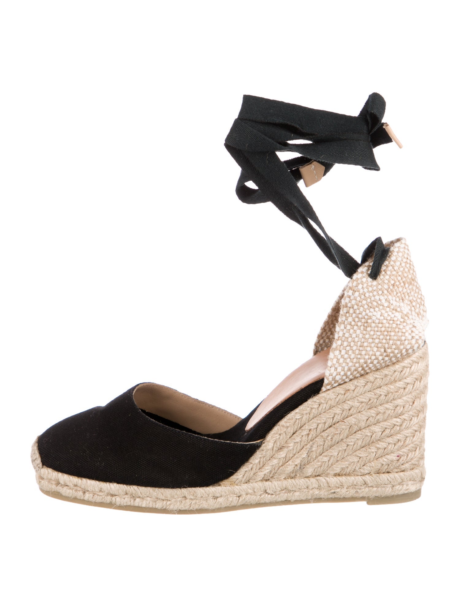 Castañer Canvas Colorblock Pattern D'Orsay Pumps