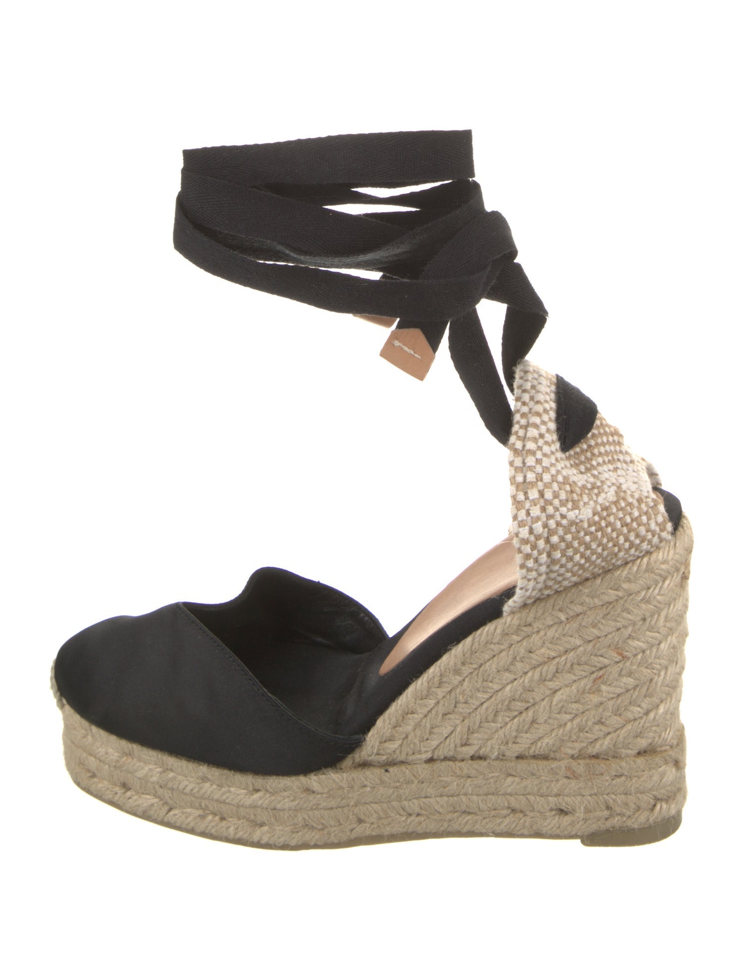 Castañer Jute Colorblock Pattern D'Orsay Pumps