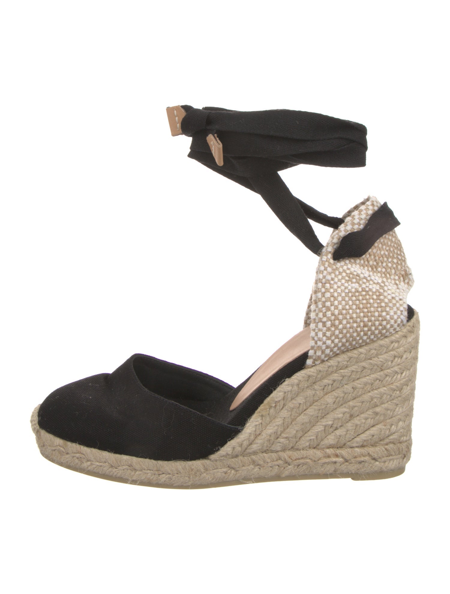 Castañer Jute Colorblock Pattern D'Orsay Pumps