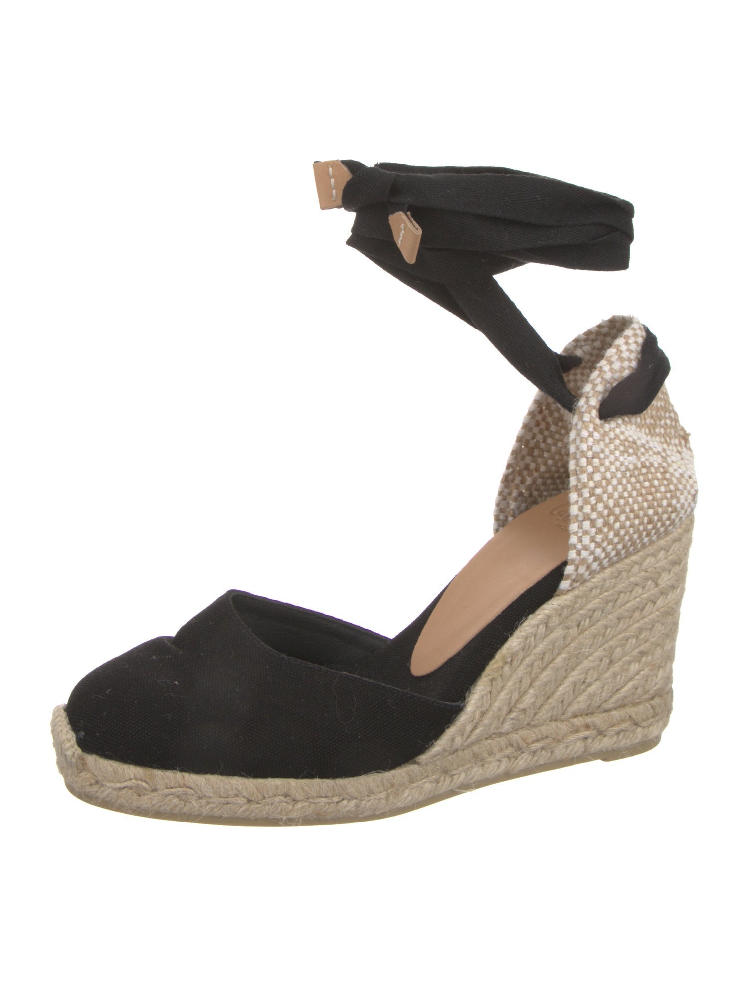 Castañer Jute Colorblock Pattern D'Orsay Pumps