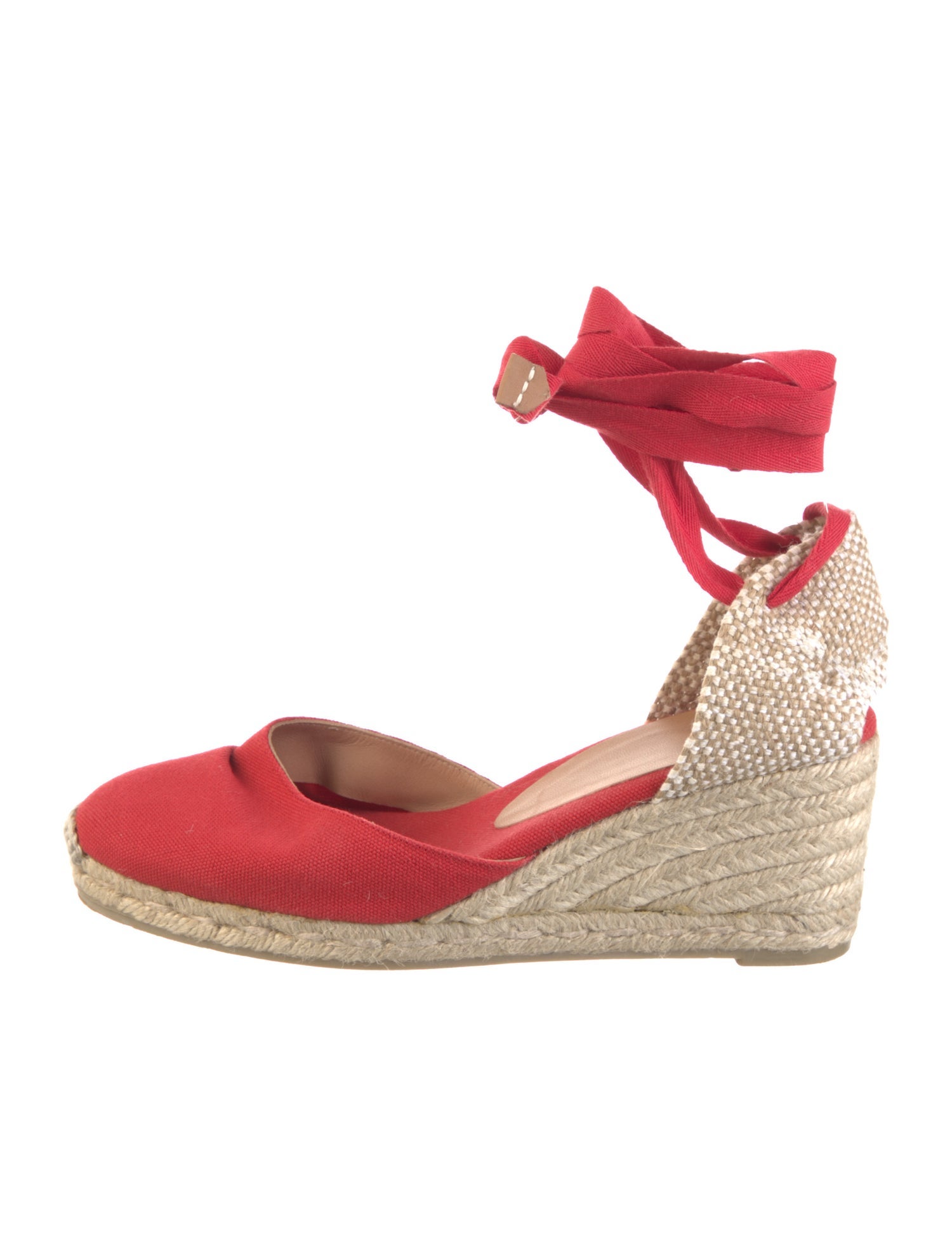 Castañer Canvas Colorblock Pattern D'Orsay Flats